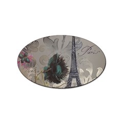 Floral Vintage Paris Eiffel Tower Art Sticker (oval) by chicelegantboutique