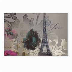 Floral Vintage Paris Eiffel Tower Art Postcard 4 x 6  (10 Pack) by chicelegantboutique