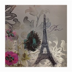 Floral Vintage Paris Eiffel Tower Art Glasses Cloth (medium, Two Sided) by chicelegantboutique