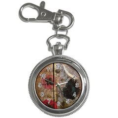 Vintage Bird Poppy Flower Botanical Art Key Chain & Watch by chicelegantboutique