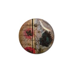 Vintage Bird Poppy Flower Botanical Art Golf Ball Marker 10 Pack by chicelegantboutique