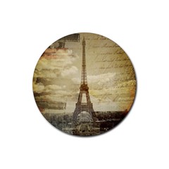 Elegant Vintage Paris Eiffel Tower Art Drink Coaster (round)