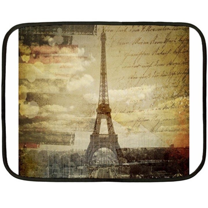 Elegant Vintage Paris Eiffel Tower Art Mini Fleece Blanket (Two Sided)