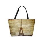 Elegant Vintage Paris Eiffel Tower Art Large Shoulder Bag Back