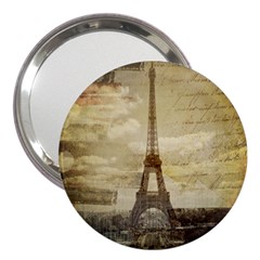 Elegant Vintage Paris Eiffel Tower Art 3  Handbag Mirror