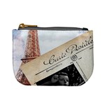 French Postcard Vintage Paris Eiffel Tower Coin Change Purse Front