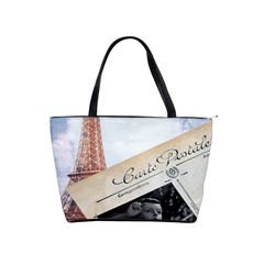 French Postcard Vintage Paris Eiffel Tower Large Shoulder Bag by chicelegantboutique