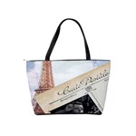 French Postcard Vintage Paris Eiffel Tower Large Shoulder Bag Back