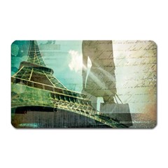 Modern Shopaholic Girl  Paris Eiffel Tower Art  Magnet (rectangular) by chicelegantboutique