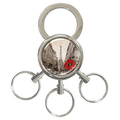 Elegant Red Kiss Love Paris Eiffel Tower 3-ring Key Chain by chicelegantboutique