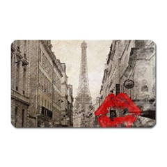 Elegant Red Kiss Love Paris Eiffel Tower Magnet (rectangular) by chicelegantboutique