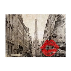 Elegant Red Kiss Love Paris Eiffel Tower A4 Sticker 10 Pack by chicelegantboutique