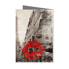 Elegant Red Kiss Love Paris Eiffel Tower Mini Greeting Card (8 Pack) by chicelegantboutique