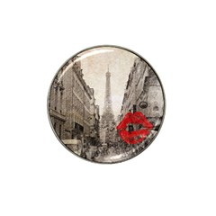 Elegant Red Kiss Love Paris Eiffel Tower Golf Ball Marker (for Hat Clip)