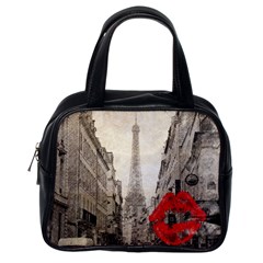 Elegant Red Kiss Love Paris Eiffel Tower Classic Handbag (one Side) by chicelegantboutique