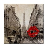 Elegant Red Kiss Love Paris Eiffel Tower Face Towel Front