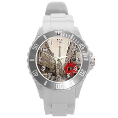 Elegant Red Kiss Love Paris Eiffel Tower Plastic Sport Watch (large) by chicelegantboutique