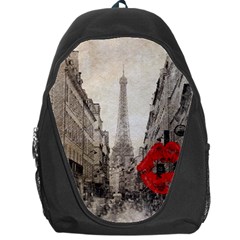 Elegant Red Kiss Love Paris Eiffel Tower Backpack Bag by chicelegantboutique