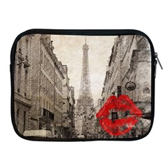 Elegant Red Kiss Love Paris Eiffel Tower Apple Ipad 2/3/4 Zipper Case