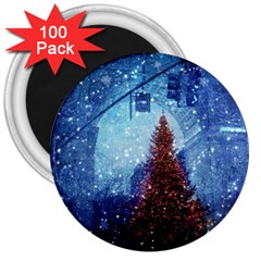 Elegant Winter Snow Flakes Gate Of Victory Paris France 3  Button Magnet (100 pack)