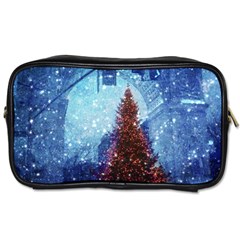 Elegant Winter Snow Flakes Gate Of Victory Paris France Travel Toiletry Bag (one Side) by chicelegantboutique