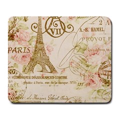 Floral Eiffel Tower Vintage French Paris Art Large Mouse Pad (rectangle)