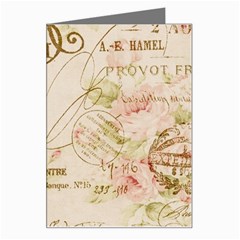 Floral Eiffel Tower Vintage French Paris Art Greeting Card