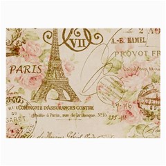 Floral Eiffel Tower Vintage French Paris Art Glasses Cloth (large, Two Sided)