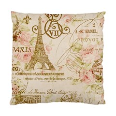 Floral Eiffel Tower Vintage French Paris Art Cushion Case (single Sided) 
