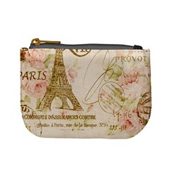 Floral Eiffel Tower Vintage French Paris Art Coin Change Purse