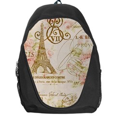 Floral Eiffel Tower Vintage French Paris Art Backpack Bag