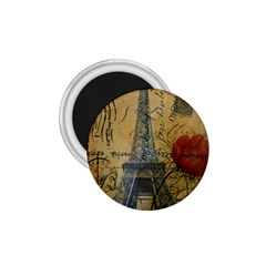 Vintage Stamps Postage Poppy Flower Floral Eiffel Tower Vintage Paris 1 75  Button Magnet