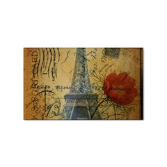 Vintage Stamps Postage Poppy Flower Floral Eiffel Tower Vintage Paris Sticker (rectangle)