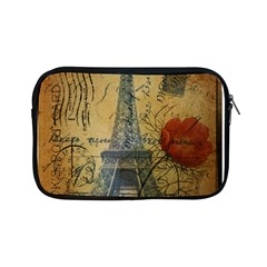 Vintage Stamps Postage Poppy Flower Floral Eiffel Tower Vintage Paris Apple Ipad Mini Zipper Case