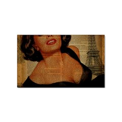 Vintage Newspaper Print Pin Up Girl Paris Eiffel Tower Sticker (rectangle)