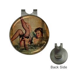 Vintage Newspaper Print Sexy Hot Pin Up Girl Paris Eiffel Tower Hat Clip With Golf Ball Marker