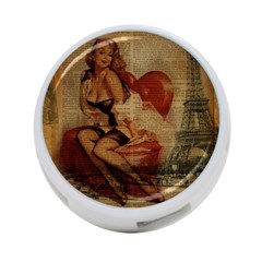 Vintage Newspaper Print Sexy Hot Gil Elvgren Pin Up Girl Paris Eiffel Tower 4-port Usb Hub (one Side) by chicelegantboutique