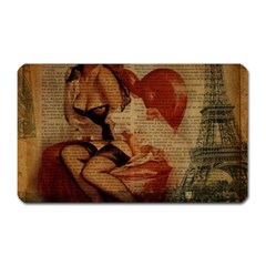 Vintage Newspaper Print Sexy Hot Gil Elvgren Pin Up Girl Paris Eiffel Tower Magnet (rectangular) by chicelegantboutique