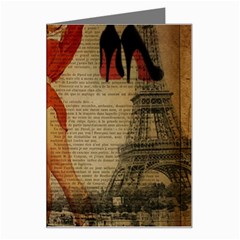 Vintage Newspaper Print Sexy Hot Gil Elvgren Pin Up Girl Paris Eiffel Tower Western Country Naughty  Greeting Card by chicelegantboutique
