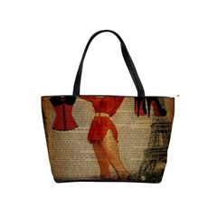 Vintage Newspaper Print Sexy Hot Gil Elvgren Pin Up Girl Paris Eiffel Tower Western Country Naughty  Large Shoulder Bag