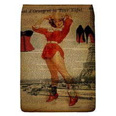 Vintage Newspaper Print Sexy Hot Gil Elvgren Pin Up Girl Paris Eiffel Tower Western Country Naughty  Removable Flap Cover (small)