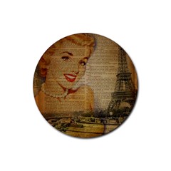 Yellow Dress Blonde Beauty   Drink Coaster (round)