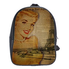 Yellow Dress Blonde Beauty   School Bag (xl)