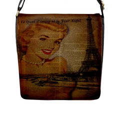 Yellow Dress Blonde Beauty   Flap Closure Messenger Bag (large) by chicelegantboutique