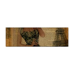 Retro Telephone Lady Vintage Newspaper Print Pin Up Girl Paris Eiffel Tower Bumper Sticker 100 Pack by chicelegantboutique