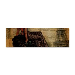 Elegant Evening Gown Lady Vintage Newspaper Print Pin Up Girl Paris Eiffel Tower Bumper Sticker 10 Pack by chicelegantboutique