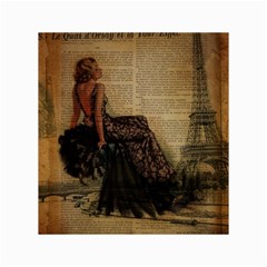 Elegant Evening Gown Lady Vintage Newspaper Print Pin Up Girl Paris Eiffel Tower Canvas 18  X 24  (unframed) by chicelegantboutique