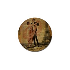 Vintage Paris Eiffel Tower Elegant Dancing Waltz Dance Couple  Golf Ball Marker 4 Pack