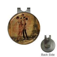 Vintage Paris Eiffel Tower Elegant Dancing Waltz Dance Couple  Hat Clip With Golf Ball Marker