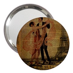 Vintage Paris Eiffel Tower Elegant Dancing Waltz Dance Couple  3  Handbag Mirror by chicelegantboutique